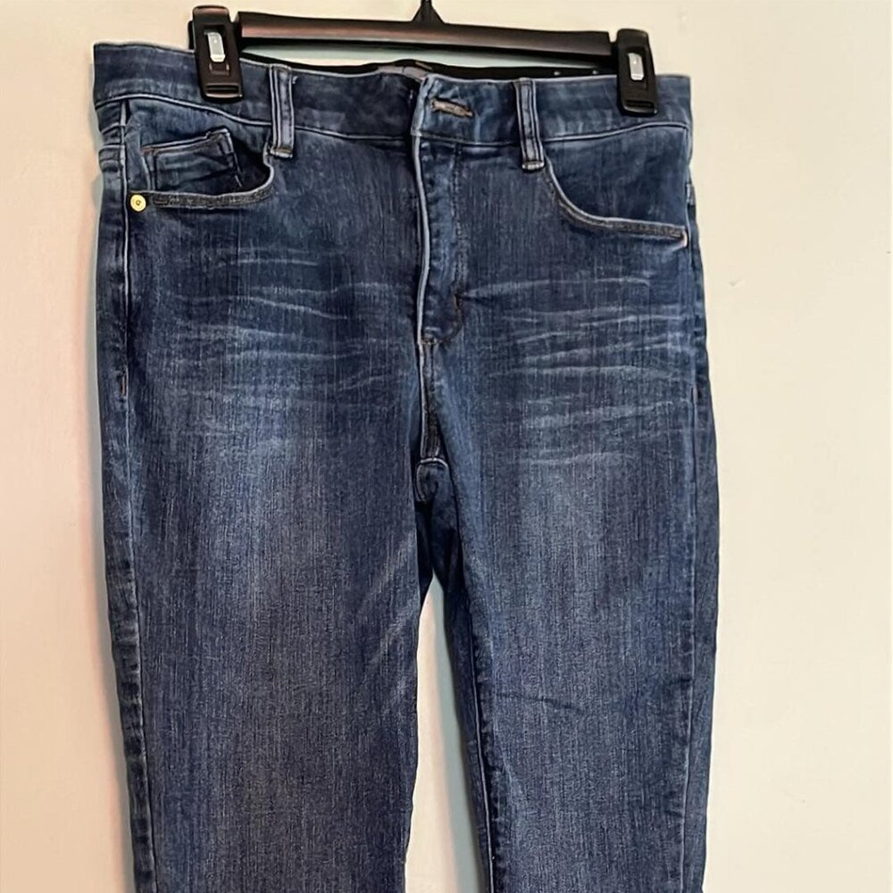 Wit & Wisdom Ankle Med Wash Jeans Size 8**MISSING Button Comfy Boho Rodeo Hippie